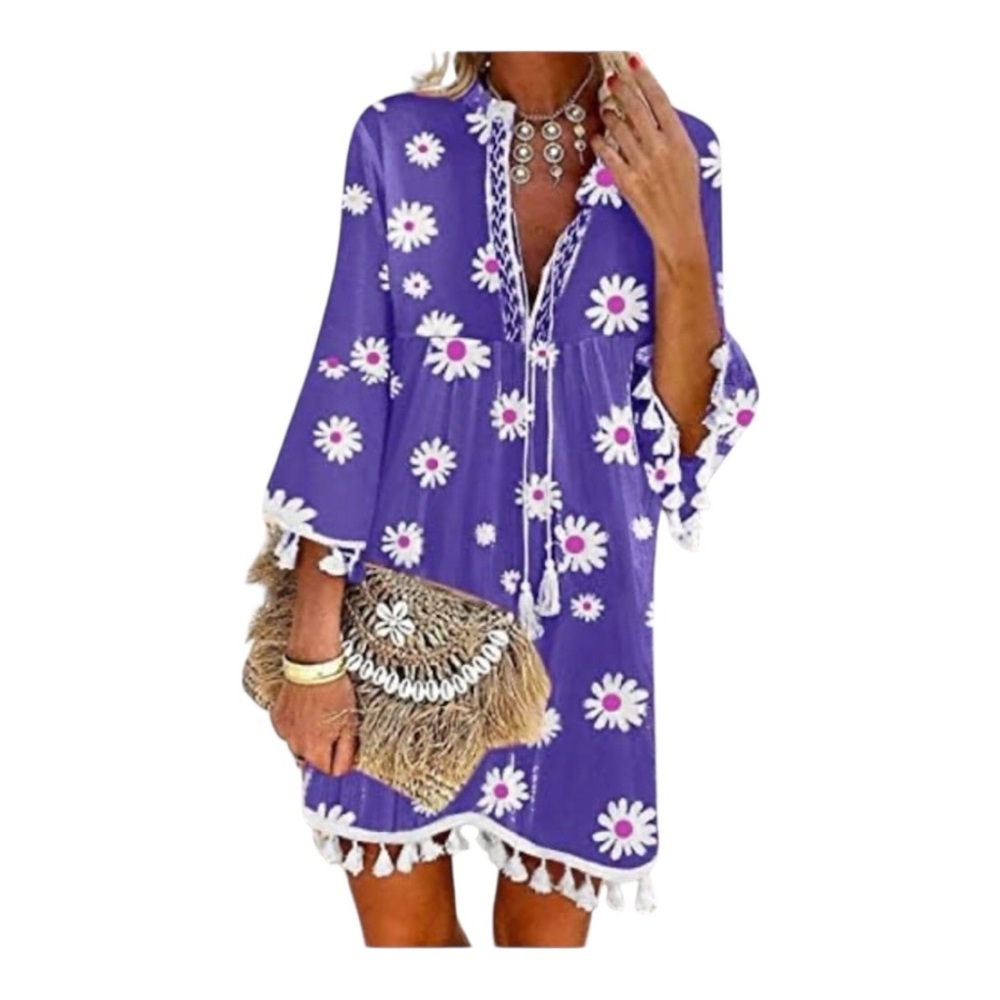 Purple Floral Sundress- M